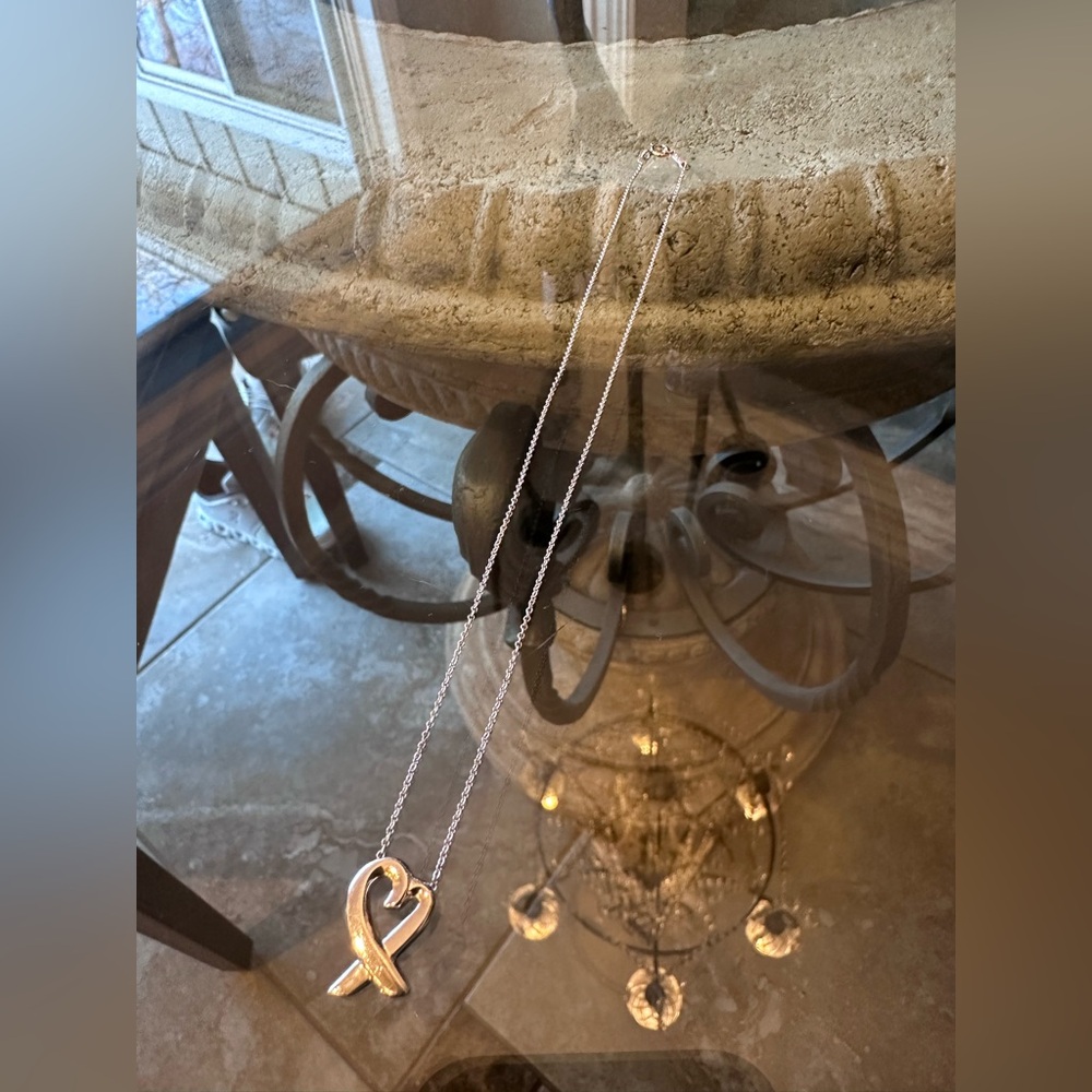 Authentic Tiffany & Co. Silver Loving Heart Pendant Necklace